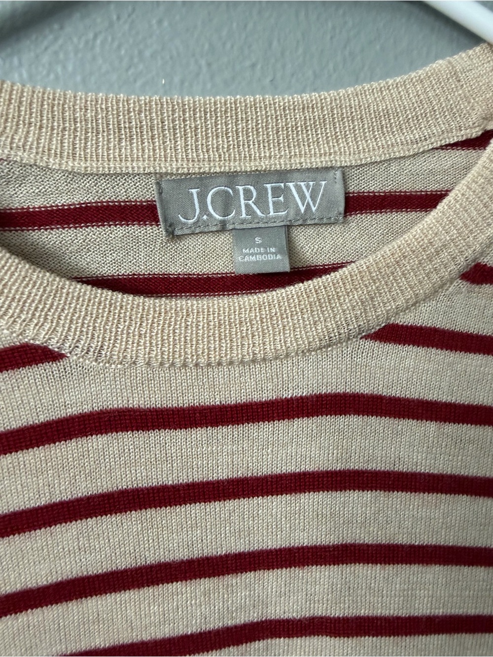 J. Crew Carolyn fitted crewneck sweater in striped merino wool small - Picture 4 of 9